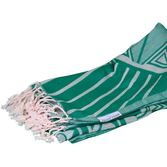 Salt Rag Beach Towel - "Green Island Rag" [Sand Free Turkish Beach Towel] - Picture 3 of 4